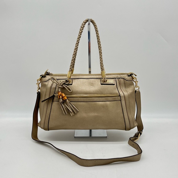 Gucci Handbags - Gucci Metallic Leather Shoulder Bag